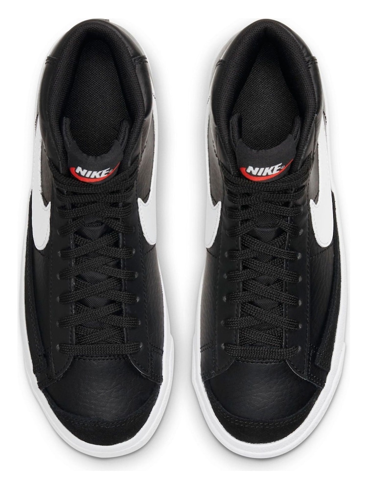 Nike Black/White Blazer 77 Mid Youth Trainers - Image 4 of 8