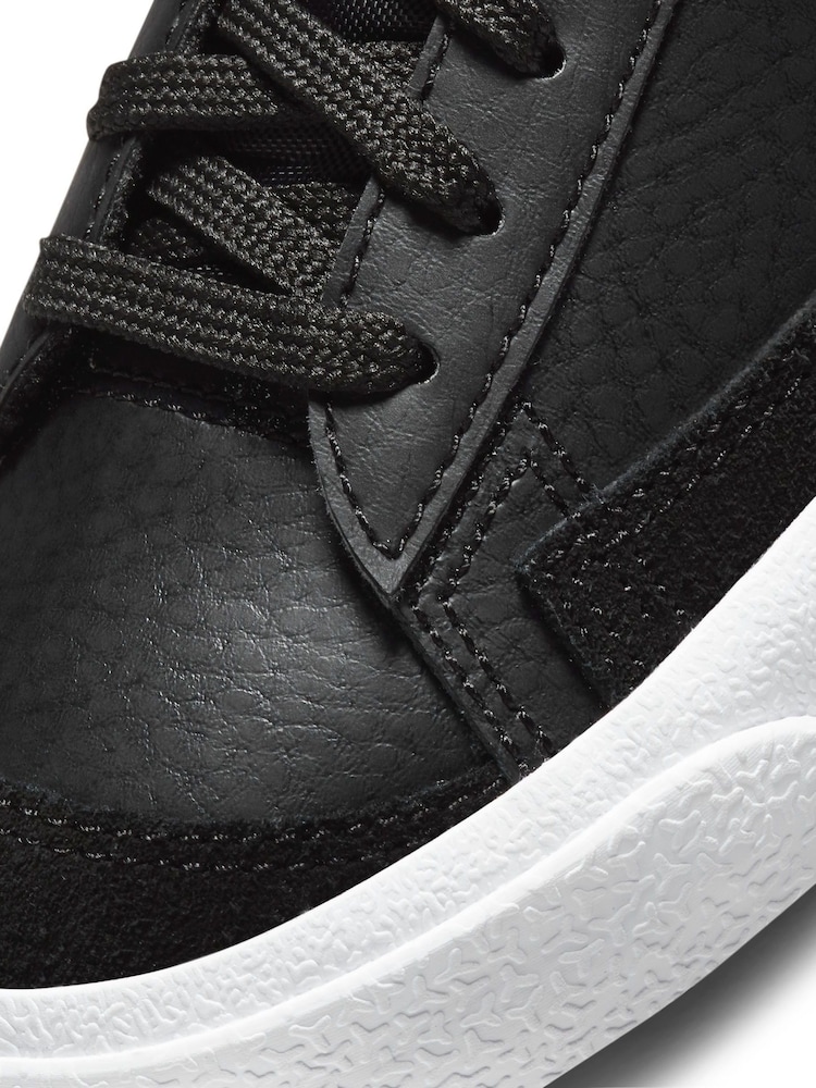 Nike Black/White Blazer 77 Mid Youth Trainers - Image 7 of 8
