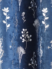 Enhanced Living Blue Fleur Eyelet Ready Made Blackout Eyelet Curtains - Image 3 of 4