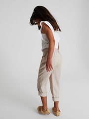 Reiss Oatmeal Shae Junior Linen Blend Pull On Trousers - Image 1 of 5
