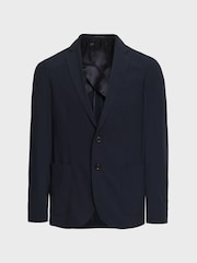 Reiss Navy Voyage Single Breasted Technical Slim Fit Blazer - Image 2 of 7