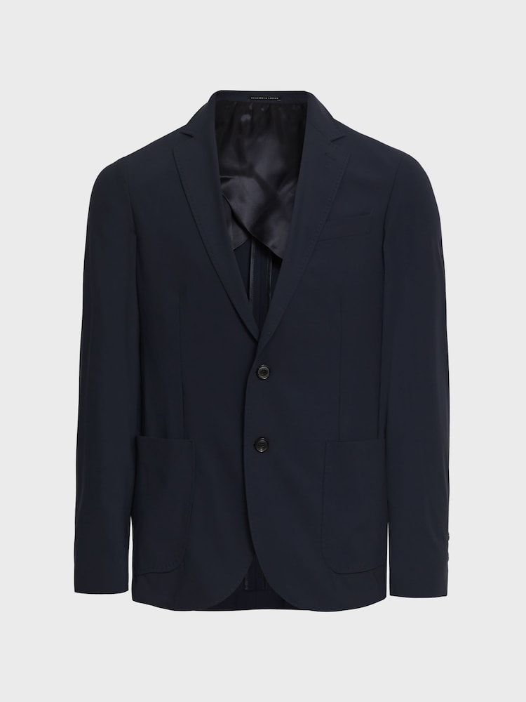 Reiss Navy Voyage Single Breasted Technical Slim Fit Blazer - Image 2 of 7