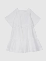 Reiss White Allie Junior Tiered Mini Dress - Image 2 of 7