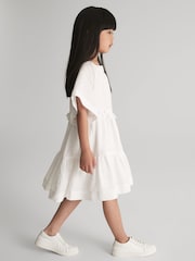 Reiss White Allie Junior Tiered Mini Dress - Image 3 of 7