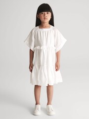 Reiss White Allie Junior Tiered Mini Dress - Image 4 of 7