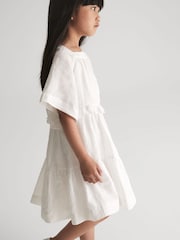 Reiss White Allie Junior Tiered Mini Dress - Image 6 of 7