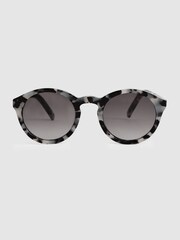 Reiss Black/White Barstow Round Sunglasses - Image 2 of 8