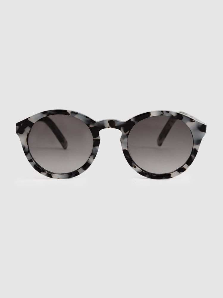 Reiss Black/White Barstow Round Sunglasses - Image 2 of 8