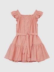 Reiss Pink Malin Junior Textured Mini Dress - Image 2 of 6