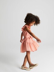Reiss Pink Malin Junior Textured Mini Dress - Image 5 of 6