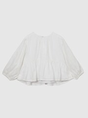 Reiss White Lee Junior Long Sleeve Blouse - Image 2 of 8