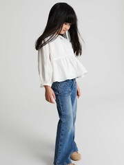 Reiss White Lee Junior Long Sleeve Blouse - Image 3 of 8