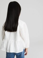 Reiss White Lee Junior Long Sleeve Blouse - Image 5 of 8