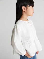 Reiss White Lee Junior Long Sleeve Blouse - Image 6 of 8