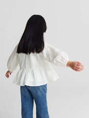 Reiss White Lee Junior Long Sleeve Blouse - Image 7 of 8