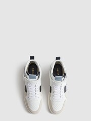 Reiss White/Blue Mix Aira High Top Leather Trainers - Image 3 of 7