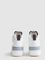 Reiss White/Blue Mix Aira High Top Leather Trainers - Image 5 of 7