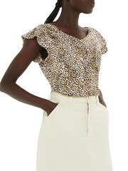 Whistles Natural Ink Spot V-Neck Top - Image 1 of 4