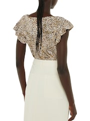 Whistles Natural Ink Spot V-Neck Top - Image 2 of 4