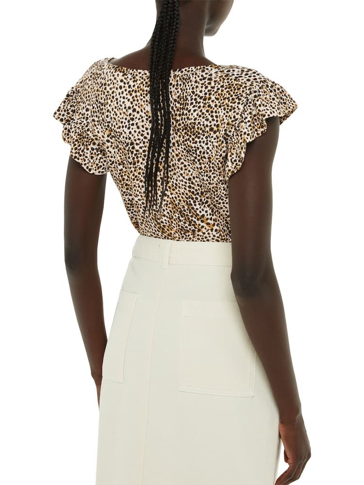 Whistles Natural Ink Spot V-Neck Top - Image 2 of 4