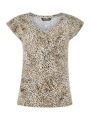 Whistles Natural Ink Spot V-Neck Top - Image 4 of 4