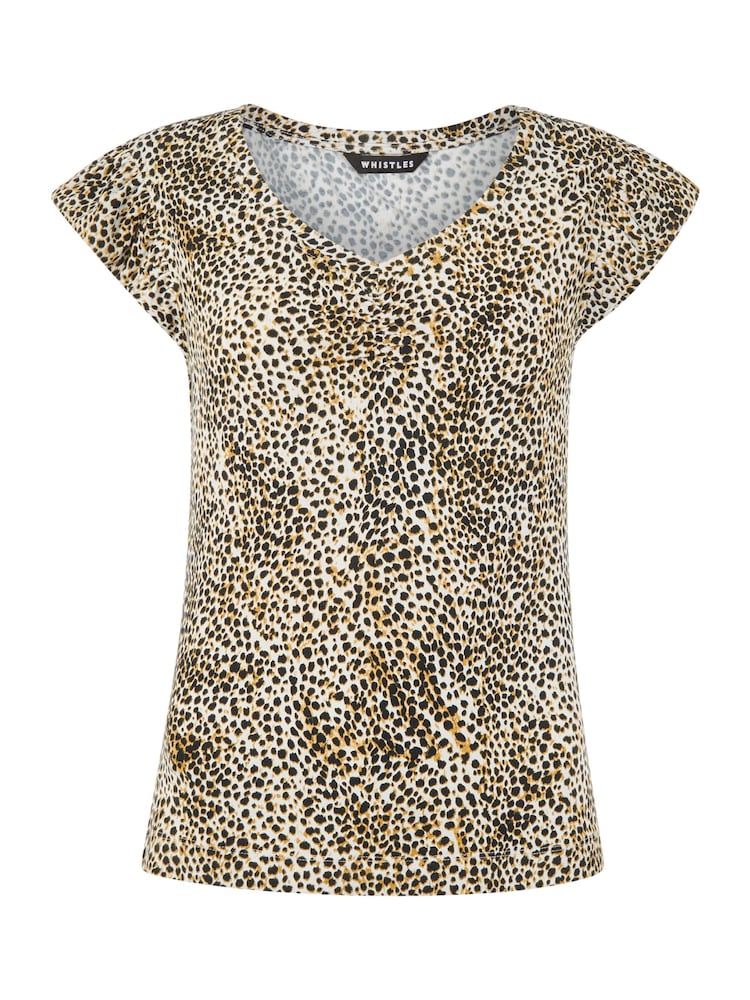 Whistles Natural Ink Spot V-Neck Top - Image 4 of 4