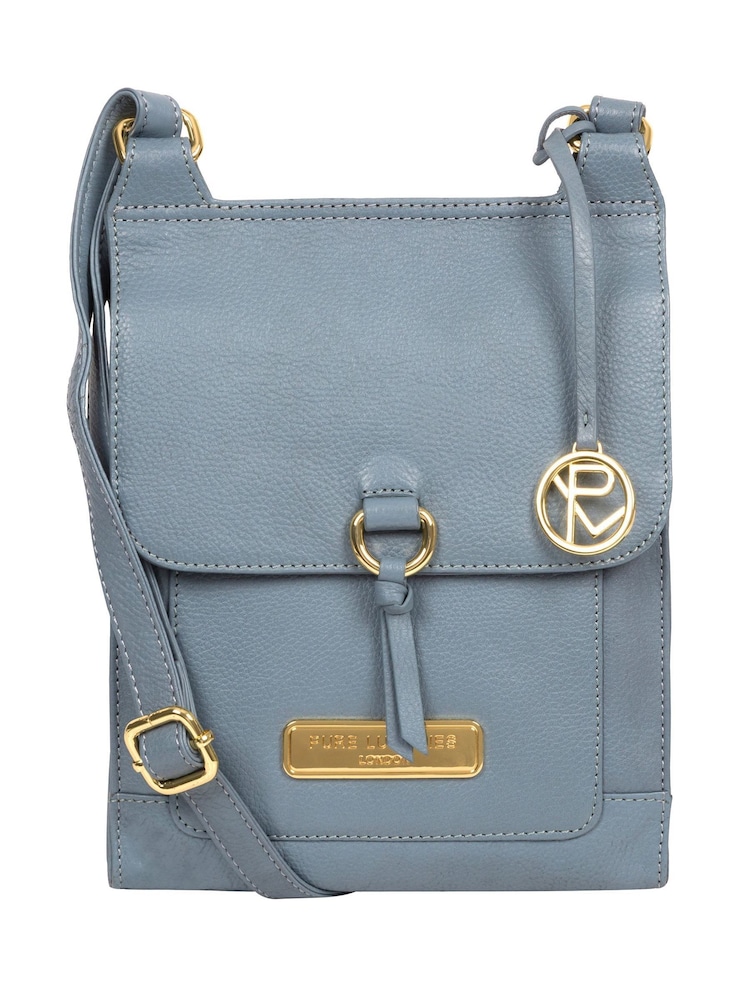 Pure Luxuries London Naomi Leather Cross-Body 100% Cotton Bag - Image 2 of 6