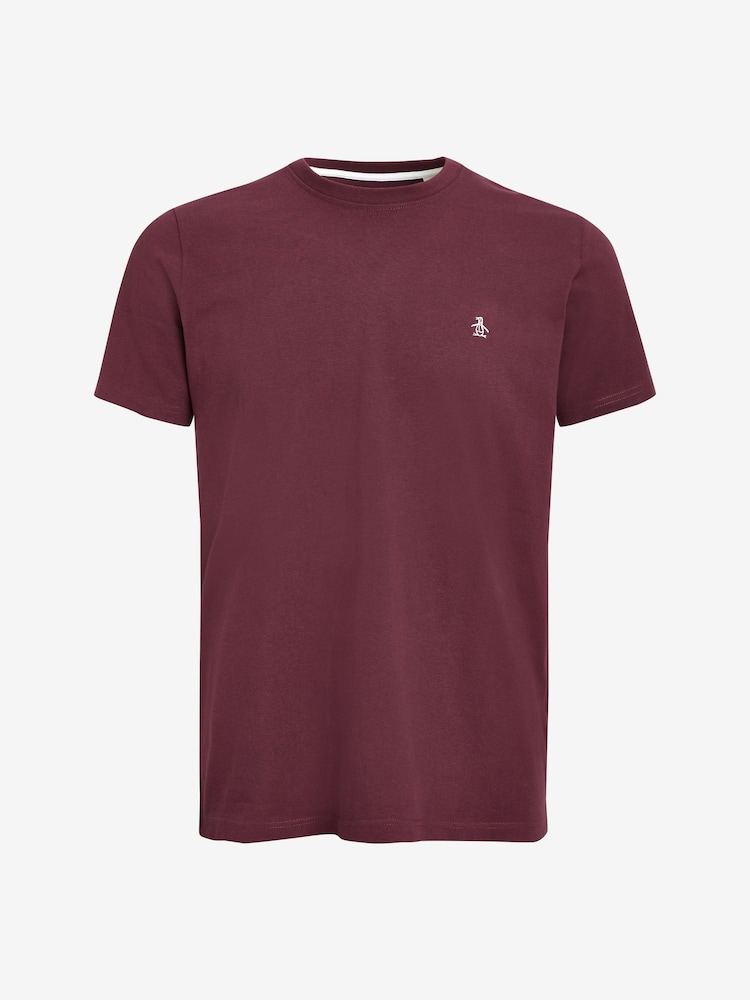 Красный - Original Penguin Футболка с логотипом Pin Point 100% хлопок - Image 3 of 3
