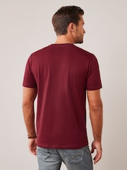 Burgundy Red Regular Fit Essential V-Neck T-Shirt - Image 2 of 5