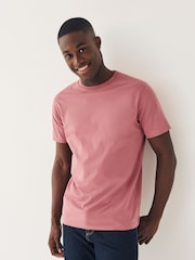Pink Light Regular Fit Essential Crew Neck 100% Cotton T-Shirt - Image 1 of 2