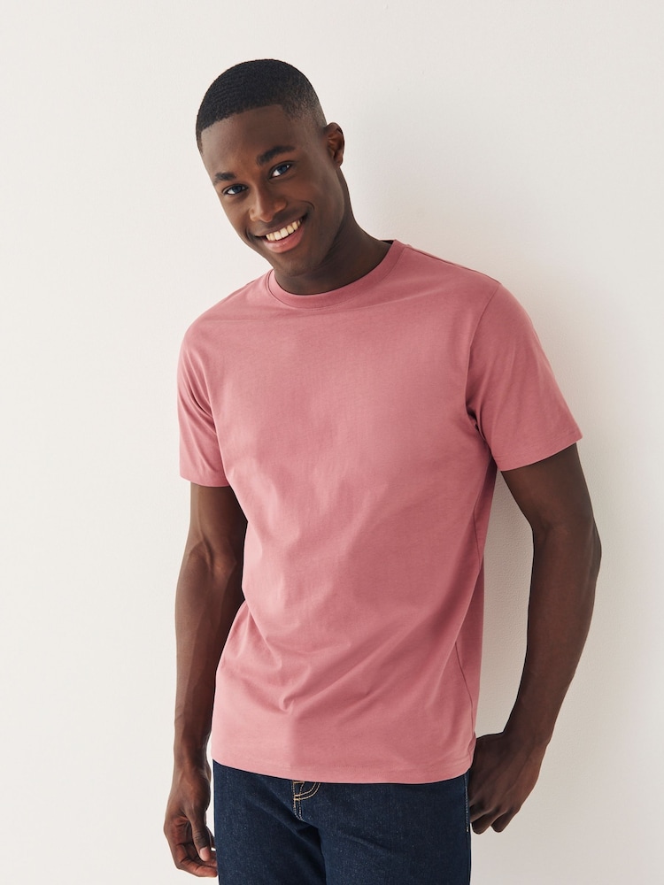 Pink Light Regular Fit Essential Crew Neck 100% Cotton T-Shirt - Image 1 of 2