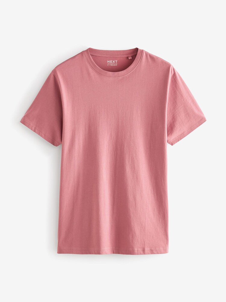 Pink Light Regular Fit Essential Crew Neck 100% Cotton T-Shirt - Image 2 of 2