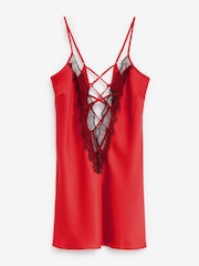 Ann Summers Red Cherryann Satin Chemise Slip Nightie - Image 5 of 5