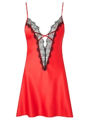 Ann Summers Red Cherryann Satin Chemise Slip Nightie - Image 6 of 6