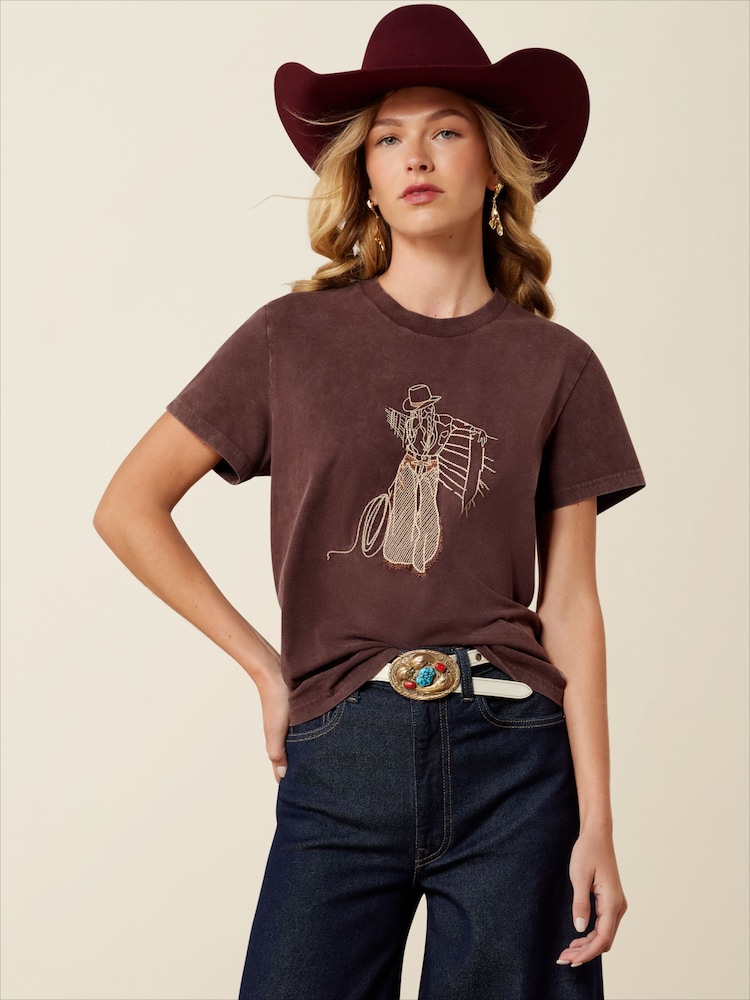 Ariat Purple Rebel With A Cause Short Sleeve T-Shirt - Image 1 of 4 Ariat Purple Rebel With A Cause Short Sleeve T-Shirt - Image 1 of 4