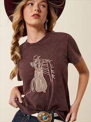Ariat Purple Rebel With A Cause Short Sleeve T-Shirt - Image 3 of 4