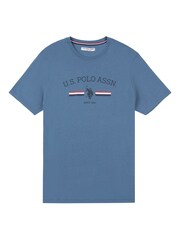 U.S. Polo Assn. China Blue Stripe Rider 100% Cotton T-Shirt - Image 4 of 5