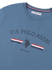 U.S. Polo Assn. China Blue Stripe Rider 100% Cotton T-Shirt - Image 5 of 5