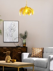 BHS Satin Brass Brookby Pendant Ceiling Light - Image 1 of 4