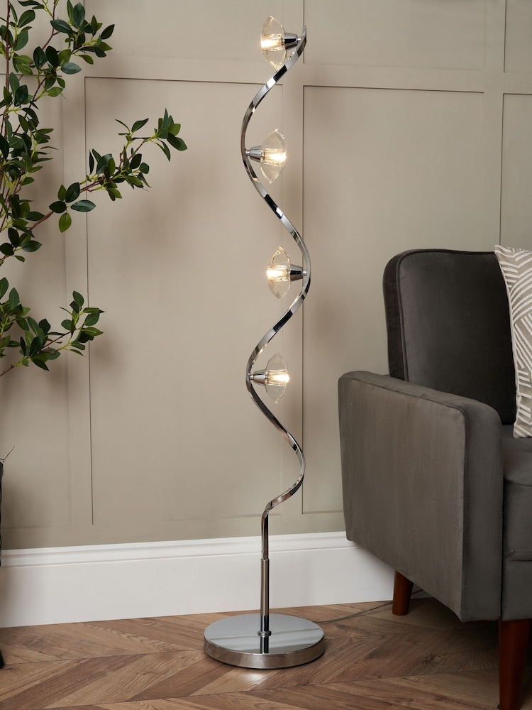BHS Chrome Bella Floor Lamp - Image 1 of 7