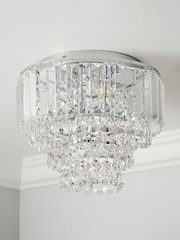 BHS Silver Paladina Crystal Flush Ceiling Fitting Ceiling Light - Image 2 of 5