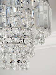 BHS Silver Paladina Crystal Flush Ceiling Fitting Ceiling Light - Image 3 of 5