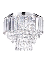BHS Silver Paladina Crystal Flush Ceiling Fitting Ceiling Light - Image 5 of 5