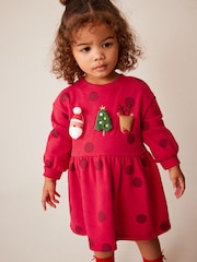 Red Christmas - Character Sweat Dress (3mths-7yrs) - Изображение 3 из 7