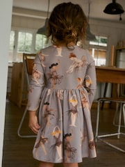Taupe Ballerina Cotton Elastane Jersey Dress (3mths-7yrs) - Image 2 of 6