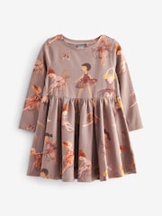 Taupe Ballerina Cotton Elastane Jersey Dress (3mths-7yrs) - Image 4 of 6