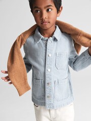 Reiss Light Blue Distan Denim Worker Jacket - Image 1 of 6