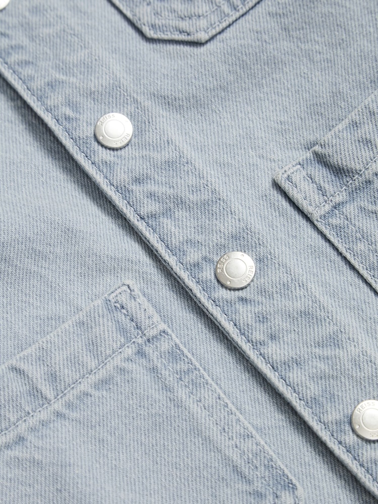 Reiss Light Blue Distan Denim Worker Jacket - Image 6 of 6
