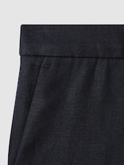 Reiss Navy Kin 4-9 yrs Slim Fit Linen Adjustable Trousers - Image 4 of 4