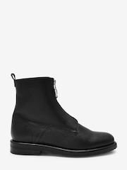 Schwarz - Forever Comfort Lederstiefeletten mit Reißverschluss vorne - Bild 4 von 7